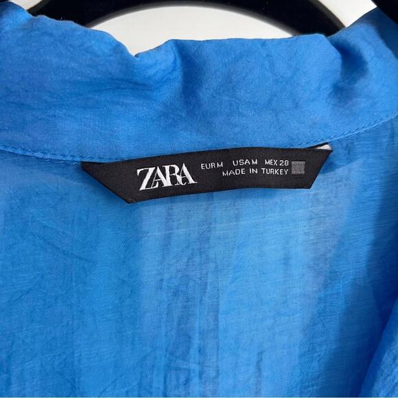 Zara Vibrant Blue Belted Jacket - Picture 3 of 3